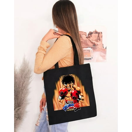 vintage ZZZ-Clothing  Ippo Hajime No Ippo Manga Anime Men s Black Tote Bag-TH38058