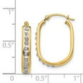 thumbnail image 3 of 14K Yellow Gold Earring Hoop Women'S Diamond 21 mm 3, 3 of 3