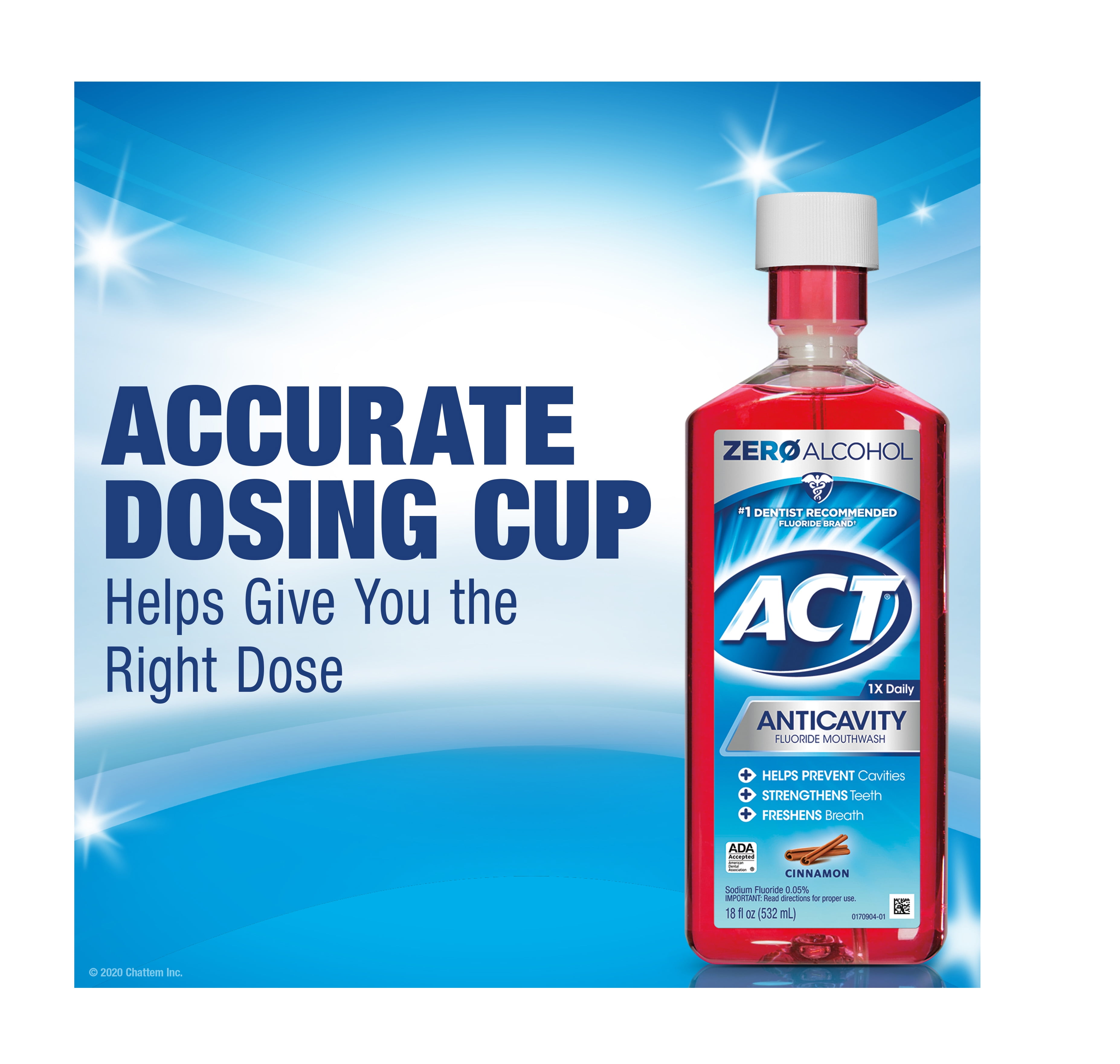 Act Act Anticavity Fluoride Mouth Rinse Alcohol Free Cinnamon, Cinnamon 18 oz (Pack of 5)