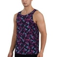 thumbnail image 2 of Fotbe Purple Butterfly Pattern Men's Quick Dry Workout Tank Top Gym Muscle Tee Fitness Bodybuilding Sleeveless T Shirt Breathable Workout Shirt-4X-Large, 2 of 9