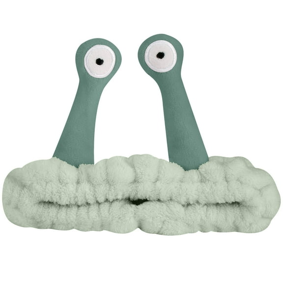 Cute Green Snail Headband, Wash Face for Women Makeup Shower Spa.