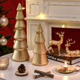 thumbnail image 4 of Figura de árbol de Navidad AOMOONOA de madera dorada para mesa, 2 unidades, 4 of 7