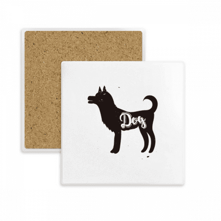 

Dog Black And White Animal Square Coaster Cup Mat Mug Subplate Holder Insulation Stone