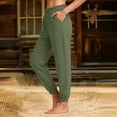 thumbnail image 5 of hotojiny Womens Linen Pants Comfy Elastic Waist Cinch Bottoms Beach Pant with Pockets Breathable Summer Trousers Casual Outfits, 5 of 5