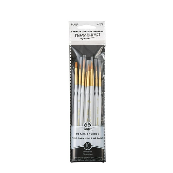 FolkArt Paintbrush Set, Detail Brush Set, 10 Piece
