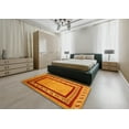 thumbnail image 5 of Ahgly Company Machine Washable Indoor Round Contemporary Dark Orange Area Rugs, 3' Round, 5 of 7