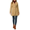 thumbnail image 2 of Unique Bargains Women's Notched Lapel Single Breasted Long Sleeve Winter Coats XL Khaki, 2 of 6