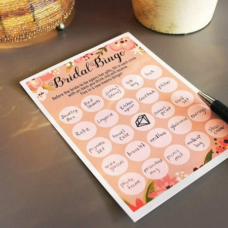 Floral Bridal Shower Games Bingo 50 Sheet Rustic Wedding Game