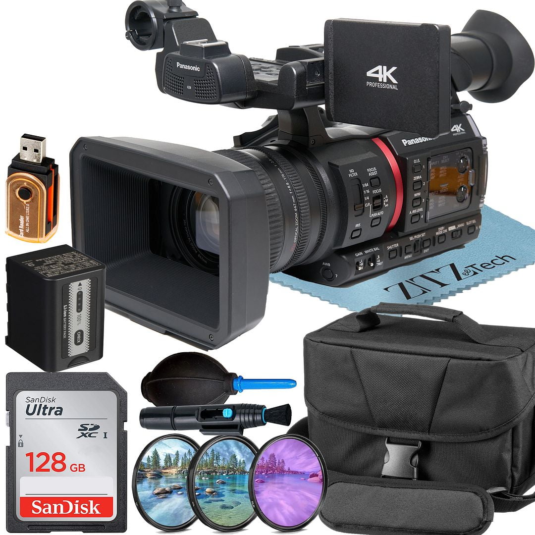 Panasonic AG-CX350 Camcorder UHD 4K with 128GB Memory Card + Case + 3 Pieces Filter Kit + ZeeTech Accessory Bundle (International Version)