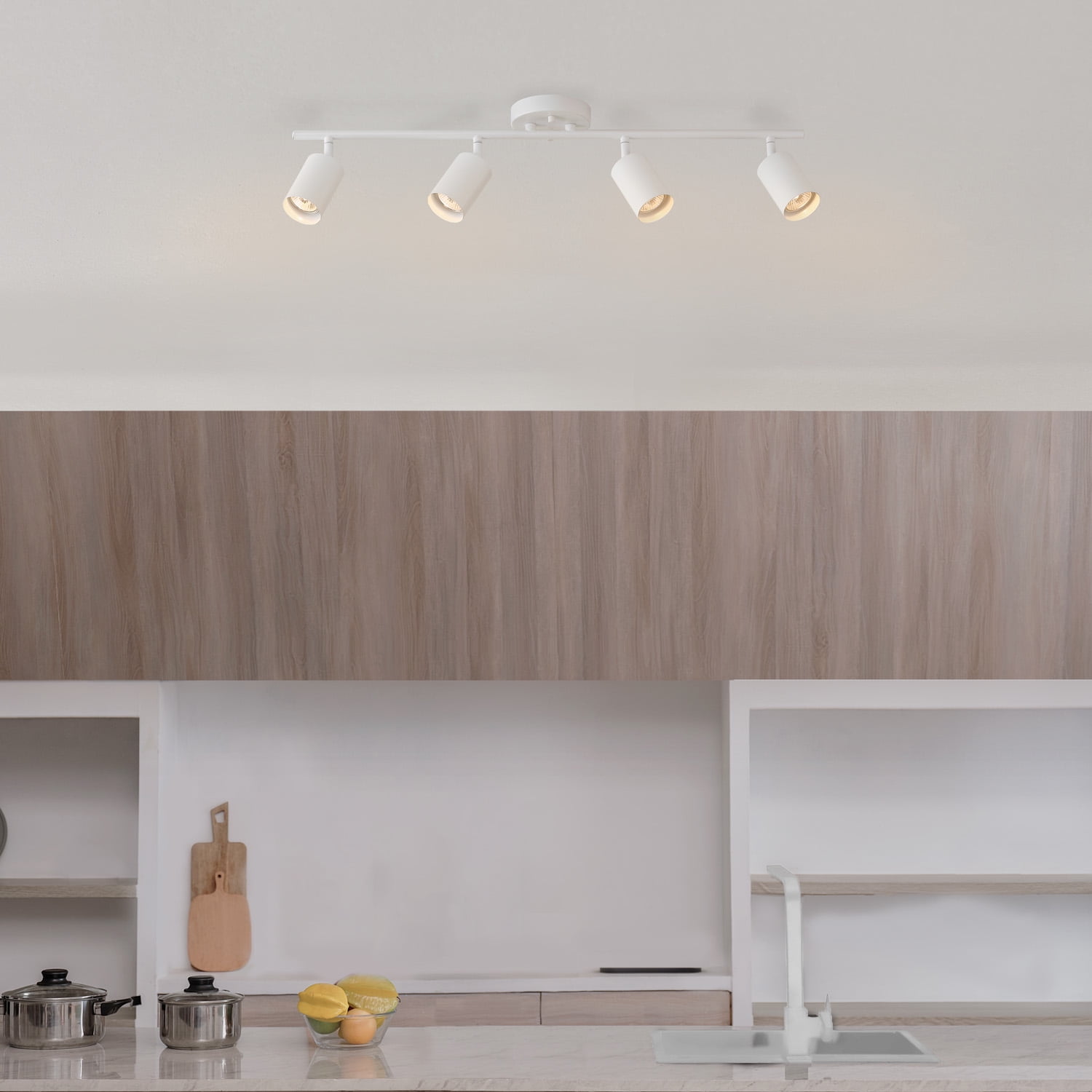 Globe Electric 4-Light Matte White Track Lighting