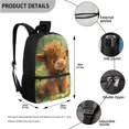thumbnail image 3 of Jeiento Highland Cow Backpack Set for Girls Elementary School Backpack with Lunch Box Pencil Case 3Pcs Kids Bookbags for 3rd Grade Boys Watercolor Book Bag Back to School Gifts Green, 3 of 7