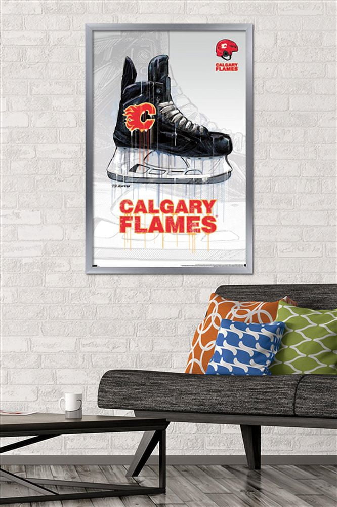 NHL Calgary Flames - Drip Skate 21 Wall Poster, 22.375" x 34", Framed