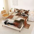 thumbnail image 2 of Homewish Aesthetic Oil Painting Queen Sheets,Geometric Abstract Queen Sheet Sets,Brown,4-Piece,1 Flat Sheet, 1 Fitted Sheet and 2 Pillowcases, 2 of 6