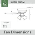 thumbnail image 4 of Hunter Fan Company, 51092, 42 inch Builder Brushed Nickel Low Profile Ceiling Fan with LED Light Kit and Pull Chain, 4 of 9