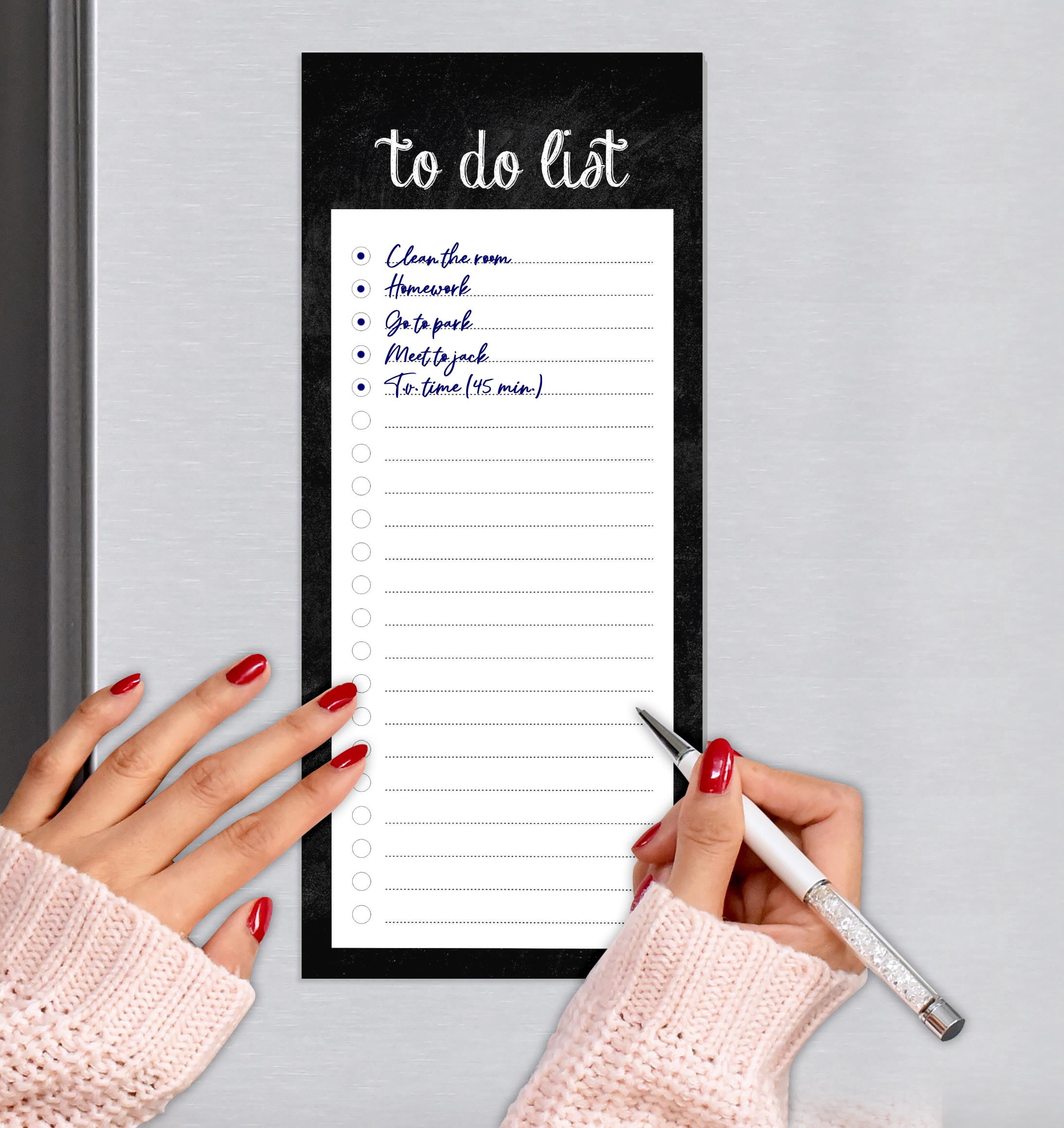 Inkdotpot Pack of 3 Magnetic Fridge To-Do List Notepads- Magnetic Memo Pads For Refrigerator-(50 Sheets Each)-KK
