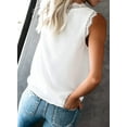 thumbnail image 5 of Anyjoin Women Sexy V Neck Lace Tank Tops Summer Sleeveless Chiffon Blouses, 5 of 5