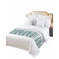 thumbnail image 6 of Bed Runner Scarf Twin Size, Blue Gray Stripes Stain Bed Runners & Scarves for Foot of Beds, Watercolor Modern Abstract Minimalist Decorative Bedding Runner Scarf for Hotel Home Bedroom 71 x20 Inch, 6 of 6