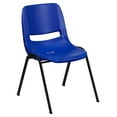 thumbnail image 3 of Drevy Kid's Navy Ergonomic Shell Stack Chair - Black Frame and 12" H Seat, 3 of 8