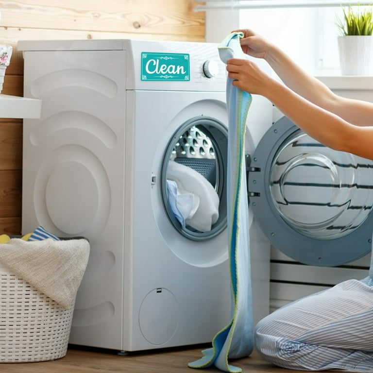 Farfi Dirty Clean Dishwasher Mag net Double Sided Reversible Large Letters Rectangle Accessories Refrigerator Washing Machine Microwave Sign Kitchen
