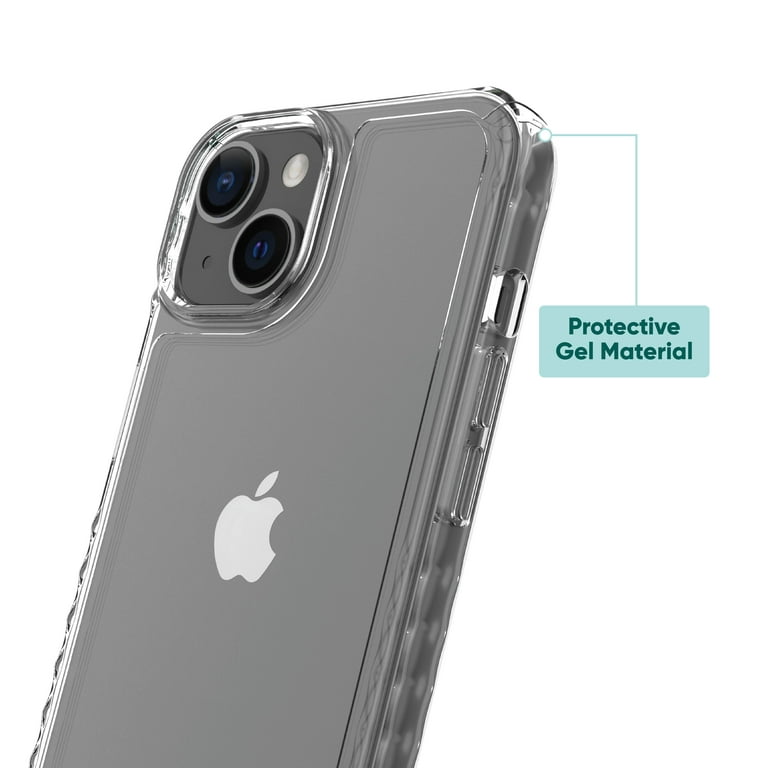 NEW onn. Protective Gel Phone Case for iPhone 14 Plus, iPhone 15 Plus-  Clear