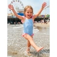 thumbnail image 4 of BemeyourBBs Cute Toddler Baby Girl Striped One Piece Swimsuit Infant Girl Bathing Suit Ruffle Flying Sleeve Square Neck Back Bow Swimwear Summer Pool Beachwear, 4 of 9