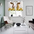 thumbnail image 5 of 2 Panels Kitchen Tier Curtains 39 Inch Length, Farmhouse Cow Grommets Window Treatment Curtain, Vintage Country Sunflower Gray Wood Thermal Curtains Drapes for Living Room/Bathroom, 5 of 9