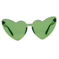thumbnail image 4 of Heart Shaped Rimless Sunglasses Transparent Frameless Glasses Tinted Eyewear for Women and Girls - Novelty Party Eyewear Verde, 4 of 7