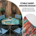 thumbnail image 2 of Brown Sea Turtle Coastal Round Tablecloth for 36-44 Inch Tables,Fitted Table Cover with Elastic Edge,Teal Summer Beach Coral Nautical Waterproof Outdoor Table Cloth Protector for Patio Garden Dinner, 2 of 9