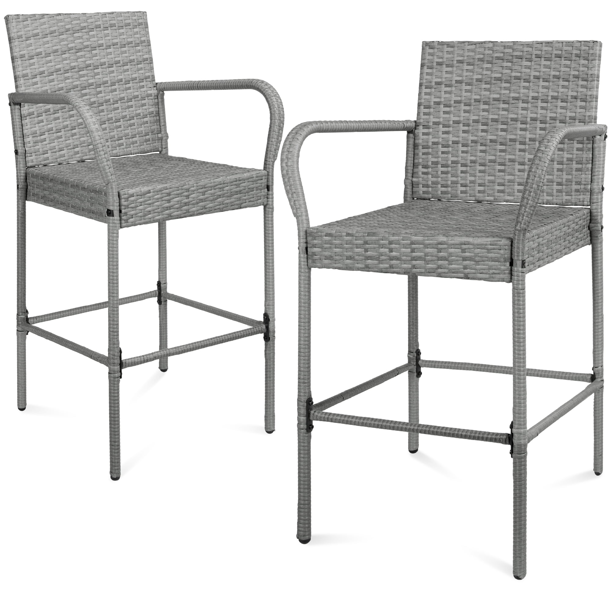 Best Choice Products Set Of 2 Indoor Outdoor Wicker Bar Stools Bar