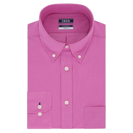 IZOD Men's Dress Shirt Regular Fit Stretch Check, Blue Multi | Walmart ...