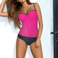 thumbnail image 2 of Sngxgn Women's Swimsuit High Neck Tummy Control Swimwear Bathing Suit(Hot Pink,L), 2 of 4