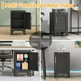 thumbnail image 7 of Metal Nightstand Cabinet with Lock,23.6" H Lockable End Table with Adjustable Shelf,Easy Assembly Locking Cabinets,Small Night Stand for Bedroom,Home Office(Black), 7 of 7