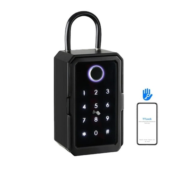 Key Safe Box Outdoor, Wall Mount Key Box with Shackle Large Capacity Lockbox Support APP Remote for House Key Car Key Apartment Outdoor Indoor ,Strong Secure