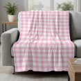 thumbnail image 2 of Pink Blanket Soft Cozy Warm Throw Blanket for Couch, Plush Fuzzy Flannel Fleece Blankets for Sofa, Country French Rustic Buffalo Plaid Modern Art Bed Blankets Lightweight Gifts for Women, 50"x60", 2 of 9