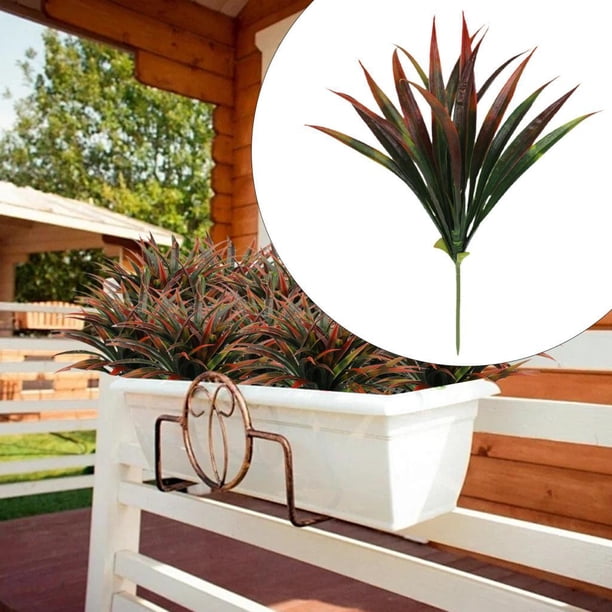 Planta de hierba artificial plantadores de arbustos artificiales decoración de planta falsa planta de vegetación de hierba alta falsa para Rojo verde