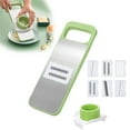 thumbnail image 2 of Food Slicer For Kitchen,Adjustable Slicer for Kitchen,Stainless Steel Food Slicer,Vegetable Slicer for Cucumber,Potato,Carrot,Onion,Vegetable Cutter,Food Pusher Included,Easy to Use and Clean(Green), 2 of 9