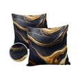 thumbnail image 2 of Outdoor Throw Pillow Cover Dark Blue Marble Texture with Gold Line Waterproof Cushion Covers 2 Pack Natural Cracks Granite Stone Pillow Cases Home Decoration for Patio Garden Couch Sofa, 2 of 7