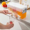 thumbnail image 1 of 26-27 Refrigerator Cold Water Jug With Faucet Large Capacity 3 Compartments Fruit Teapot Kitchen Household Ice Juice Machine Summer Necessities, 1 of 5