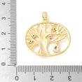 thumbnail image 3 of Brass Micro Pave Clear Cubic Zirconia Pendants Tree of Life Charms Rack Plating Lasting Plated Nickel Free Real 18K Gold Plated 24.5x27x3mm Hole: 3x4mm, 3 of 3