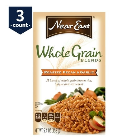 - (3 Pack) Near East Whole Grain Blends, Roasted Pecan & Garlic, 5.4 oz Box