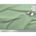 thumbnail image 3 of Soimoi Green Rayon Fabric Brown Star Printed Fabric 1 Yard 56 Inch Wide, 3 of 3