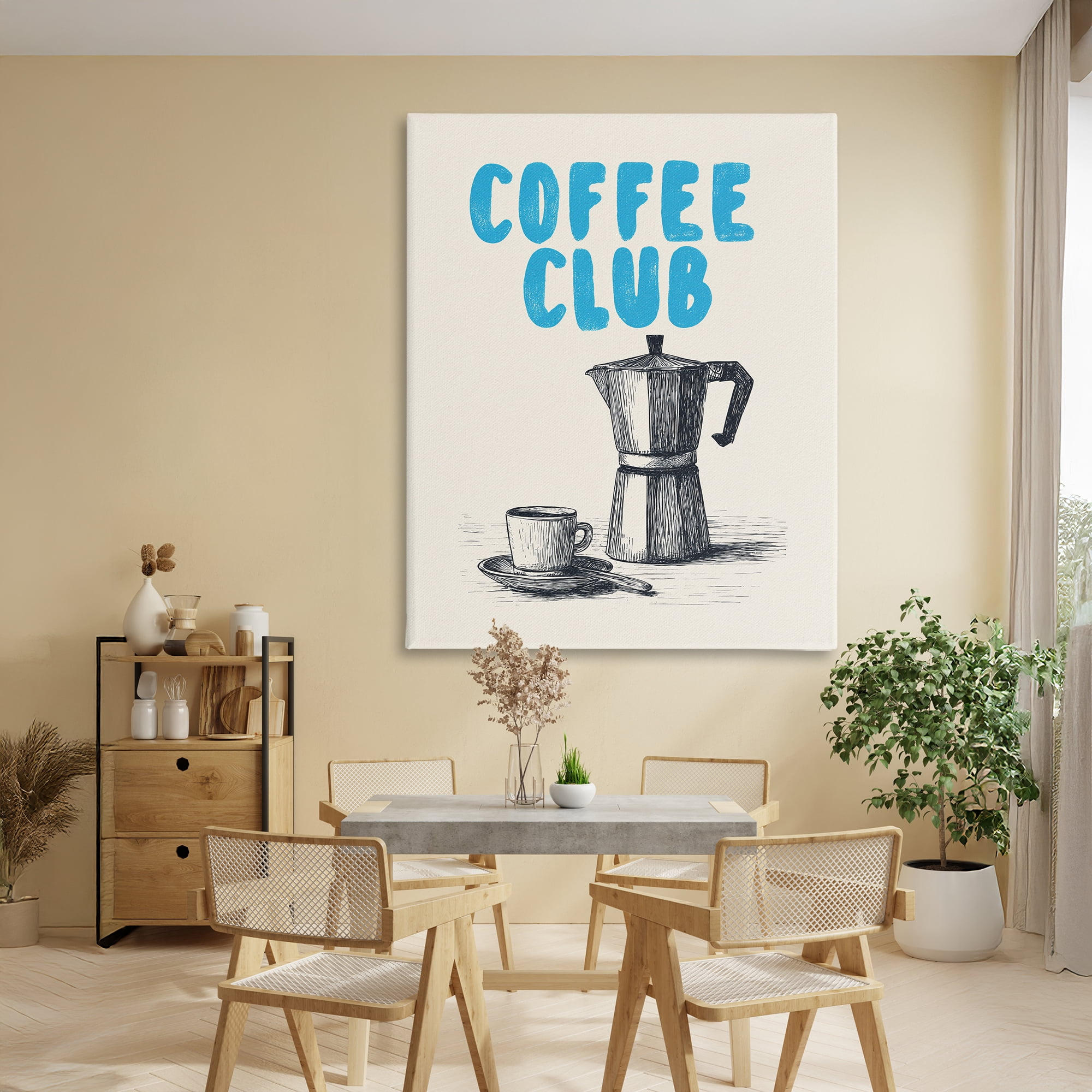 Stupell Industries Coffee Club Retro Drawing Canvas Wall Art, design by Andreas Magnusson