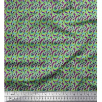 Soimoi Purple Cotton Duck Fabric Spiral & Geometric Print Fabric by the Yard 42 Inch Wide