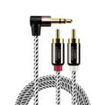 thumbnail image 1 of CableCreation 3.5mm to RCA Cable 6ft, Male 2 RCA to 3.5mm Adapter, 3.5MM Aux Stereo to Dual RCA Audio Y-Splitter Adapter,Angle 3.5mm 2RCA Plugs for Cellphone, MP3, Amplifier, Speakers, Home Theater, T, 1 of 6