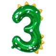 thumbnail image 1 of Globo con forma de dinosaurio número 3, color verde, 36 pulgadas, para tercer cumpleaños, 1 of 7
