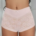 thumbnail image 2 of Elainilye Fashion Women Boxers Sexy Seamless Underwear Boxer Shorts Breathable Lace Strapcross Underwear Panties,Pink, 2 of 9
