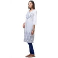 thumbnail image 3 of In-Sattva Women's Indian Elegant Subtle Print White Kurta Tunic, 3 of 5