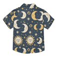 thumbnail image 2 of Dailycode Small Short Sleeve Button Down Shirts Sleeping Sun and Moon Casual Shirt 3-10 Years, 2 of 9
