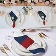 thumbnail image 2 of Red Navy Blue Stripe Cloth Napkins, Retro Farmhouse Striped Vintage Washable and Reusable Dinner Napkins Set of 4, Table Napkin for Kitchen Party Birthday Wedding Hotel Housewarming 20"x20", 2 of 8