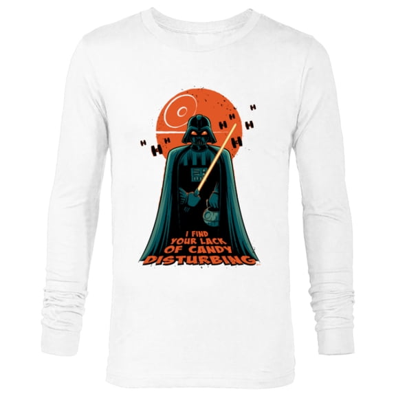 Star Wars Darth Vader Halloween Lack of Candy Disturbing - Long Sleeve T-Shirt for Men - Customized-White